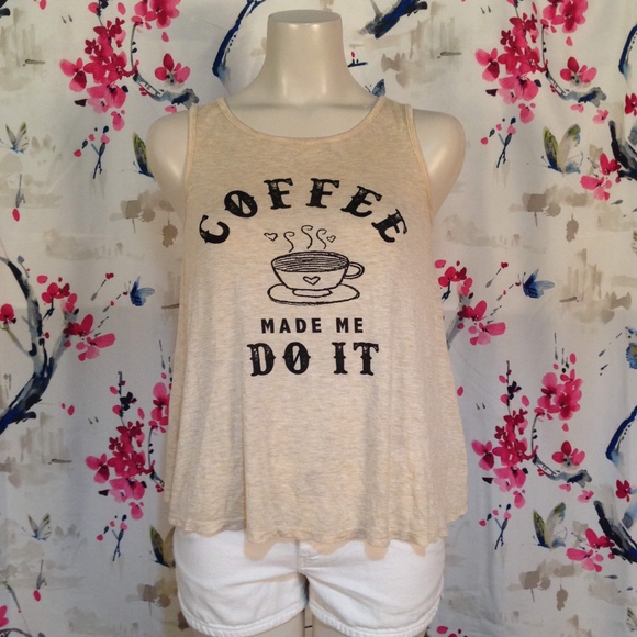 Paper Crane Tops - 4/$20 Paper Crane Coffee Made Me Do It Tank S